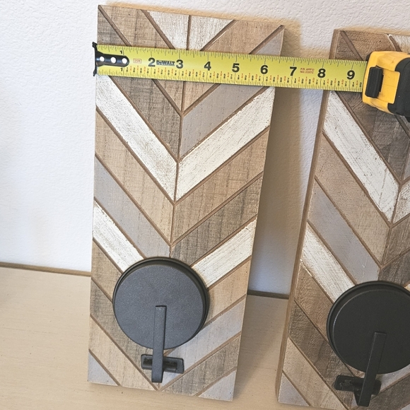 Chevron Pattern Wall Sconce Set - Picture 5 of 7